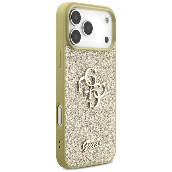 Guess Fixed Glitter Big 4G cover til iPhone 17 Pro Max guld
