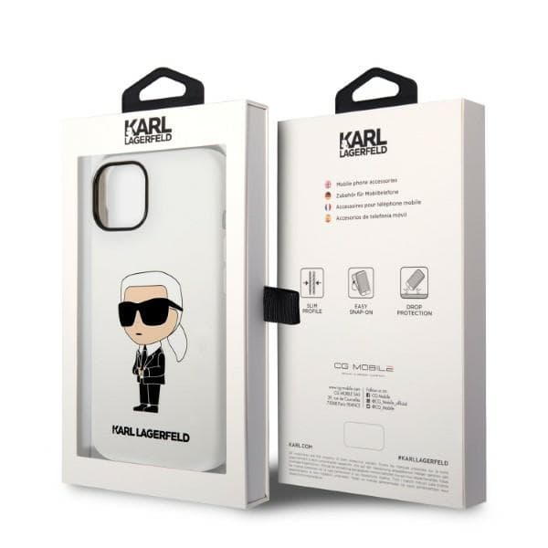 Karl Lagerfeld Silikone Ikonik Etui til iPhone 14 Plus, Hvid