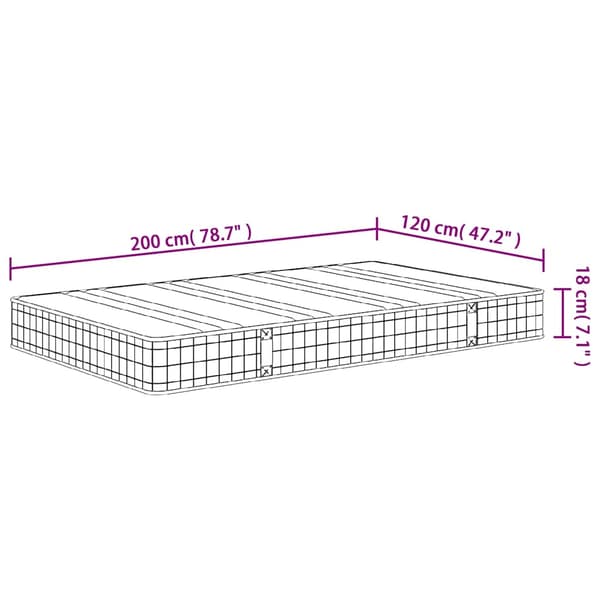 vidaXL Bonnell springmadras, medium fasthed, 120x200 cm