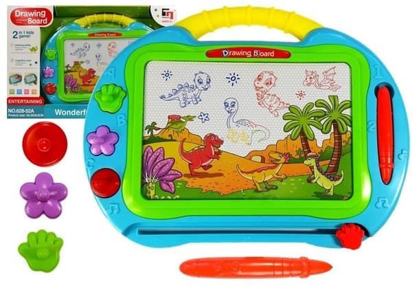 Magnetisk tegnebræt med 3 stempler og stylus