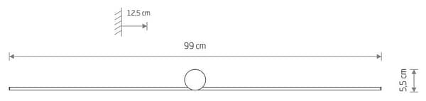 SPIN væglampe sort 14W LED 4000K 99cm