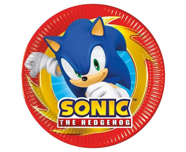 Sonic-paperilautaset 20 cm 8 kpl