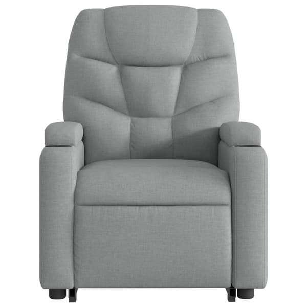 vidaXL Lyftbar massagefåtölj ljusgrå tyg