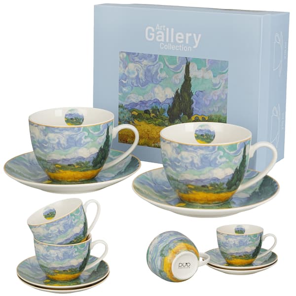 Sæt med 2 Van Gogh Hvedemarkskopper og underkopper 270 ml