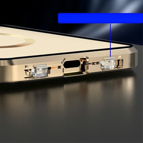 Magnetisk dobbeltglas MagSafe-cover til iPhone 15 Pro Max, guld