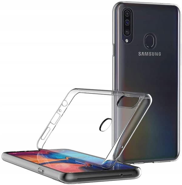 ULTRA SLIM TRANSPARENT SLIM ETUI TIL SAMSUNG GALAXY A20S + GLAS