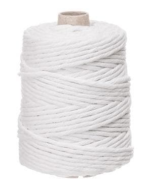 Snoet bomuldssnor 5mm 100m hvid