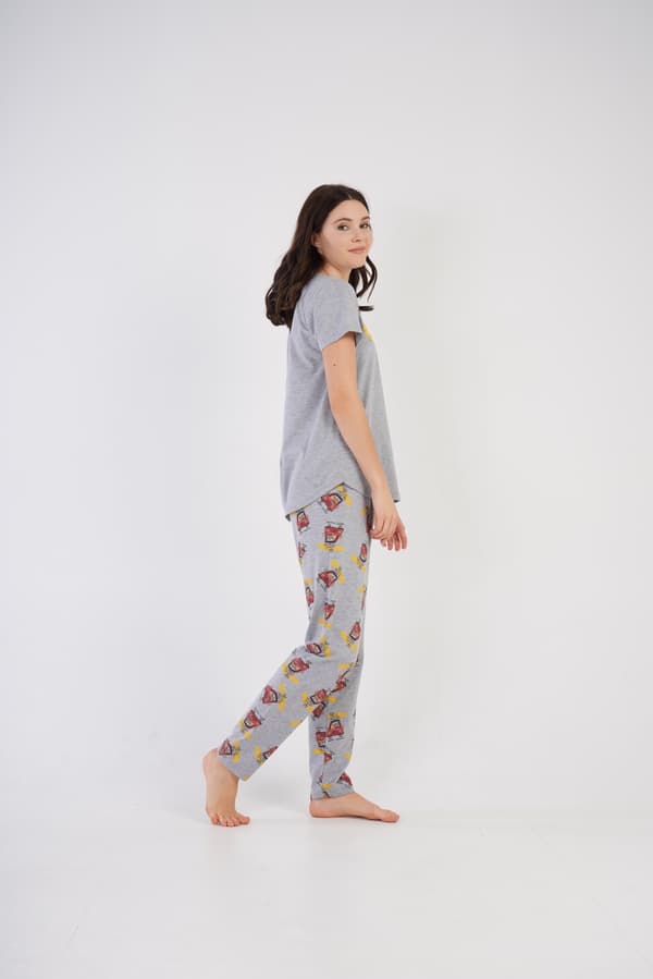 Dampyjamas i bomull, korta ärmar, L Vienetta