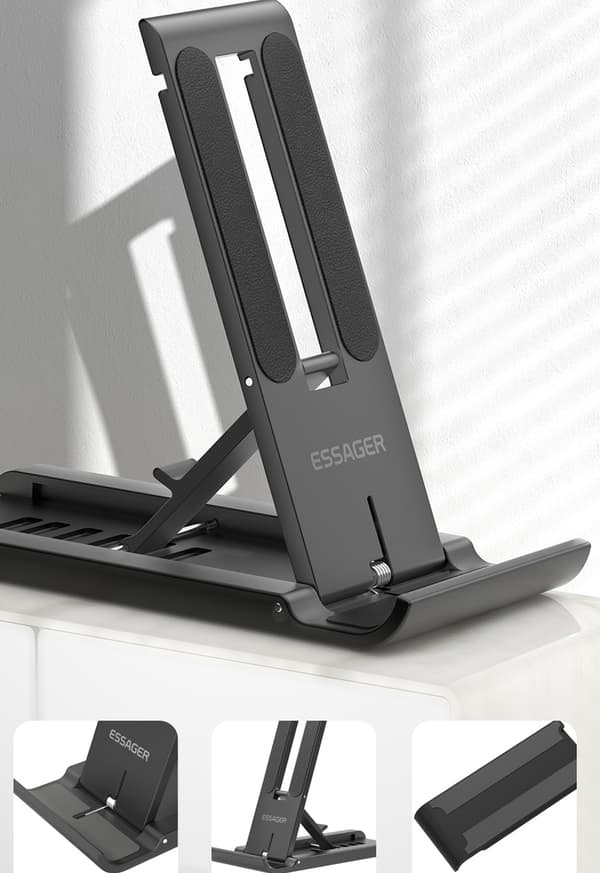 ESSAGER sort stativ til smartphone og tablet