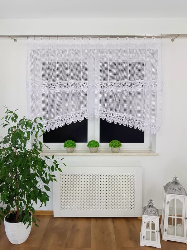 Færdig netgardin 400x120cm dobbel guipuresnit