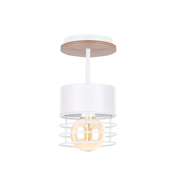Loftlampe 1xE27 CASA HVID TRÆ