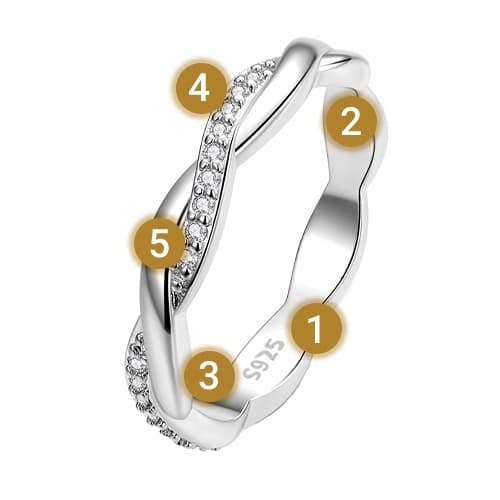 Sølvflettet ring pr 925 størrelse 16