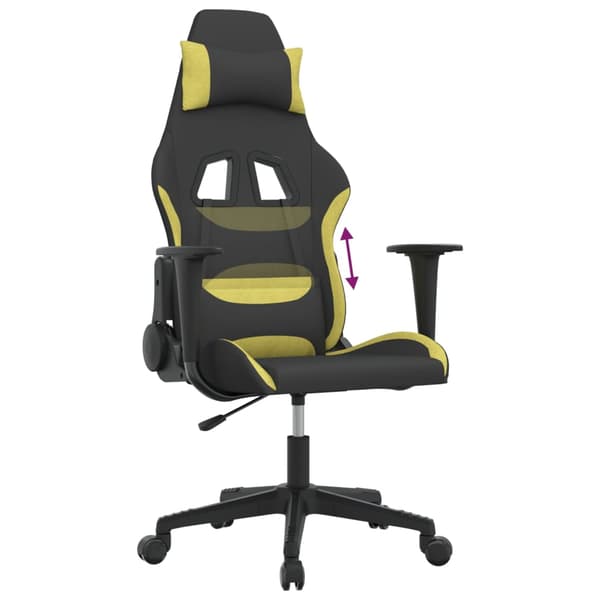 vidaXL gamingstol, sort og lysegrøn, stof