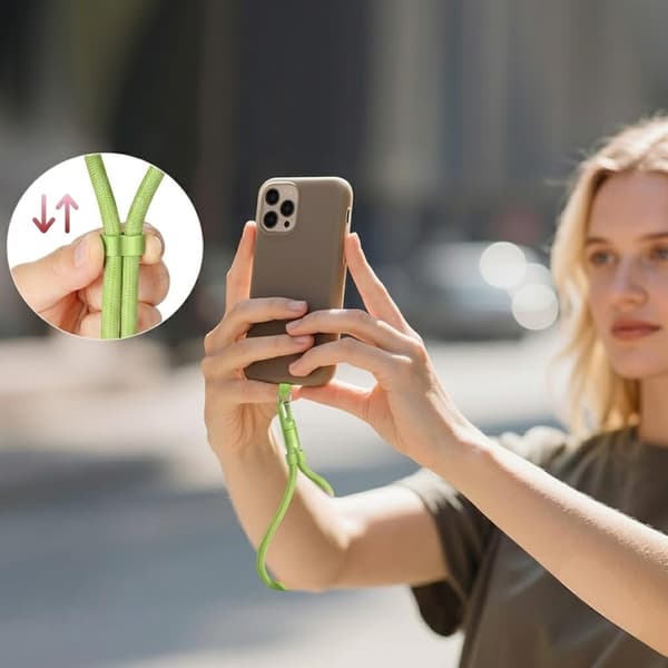 Nylon håndledsrem til telefon, grøn