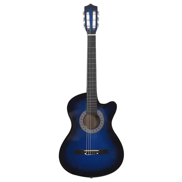 vidaXL Cutaway klassisk gitarr, 6 strängar, blå, 38"