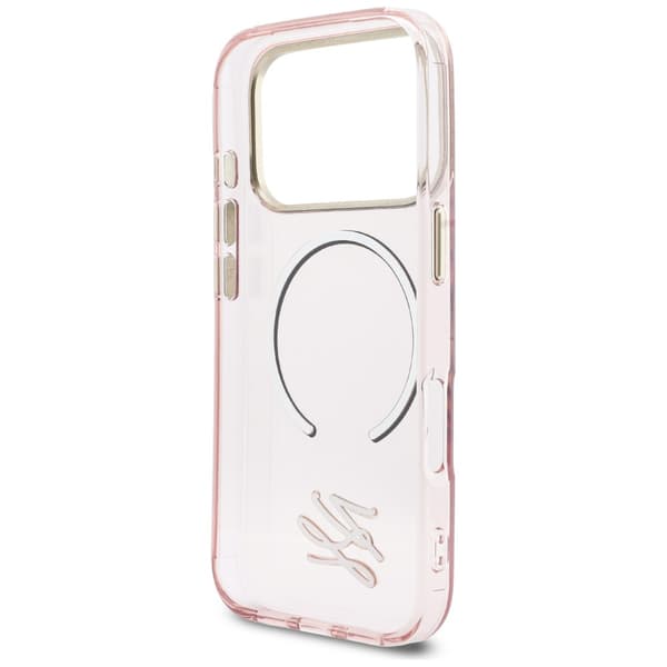 Karl Lagerfeld IML KL Script Logo MagSafe-cover til iPhone 17 Pro Max - Lyserødt