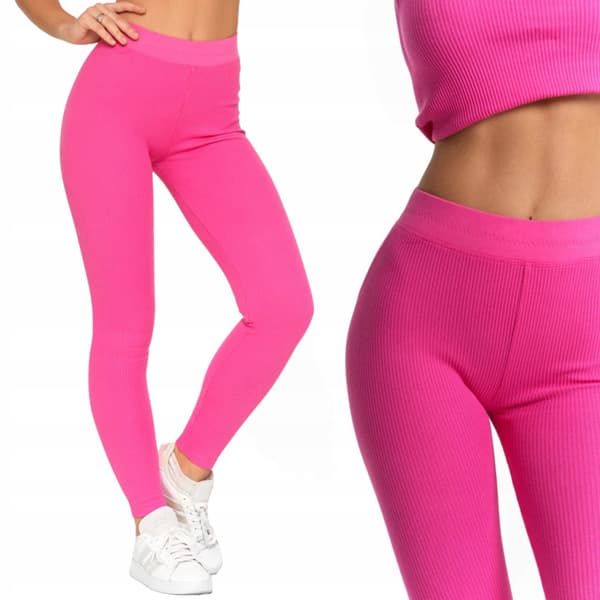 Dameleggings i bomuld med bred elastisk linning, elastisk pasform, MORAJ M FUCHSIA