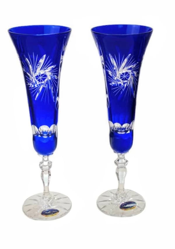 Koboltkrystal champagneglas 170 ml Olive Grinder