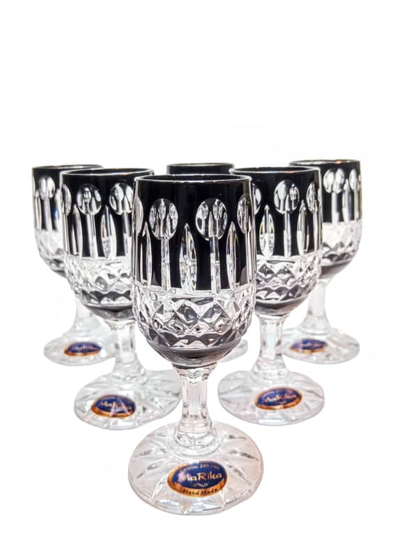 Sorte krystal vodkaglas 25 ml franske