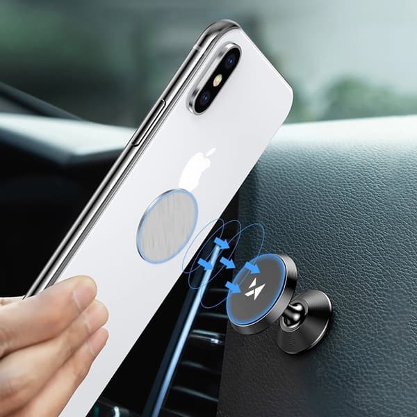 360 Magnetisk Biltelefonholder til Dashboard, Sort