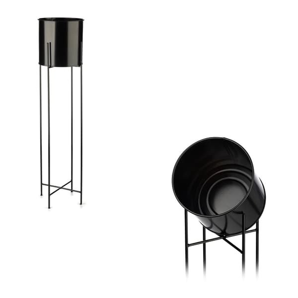 Blomstativ med lock 95 cm svart