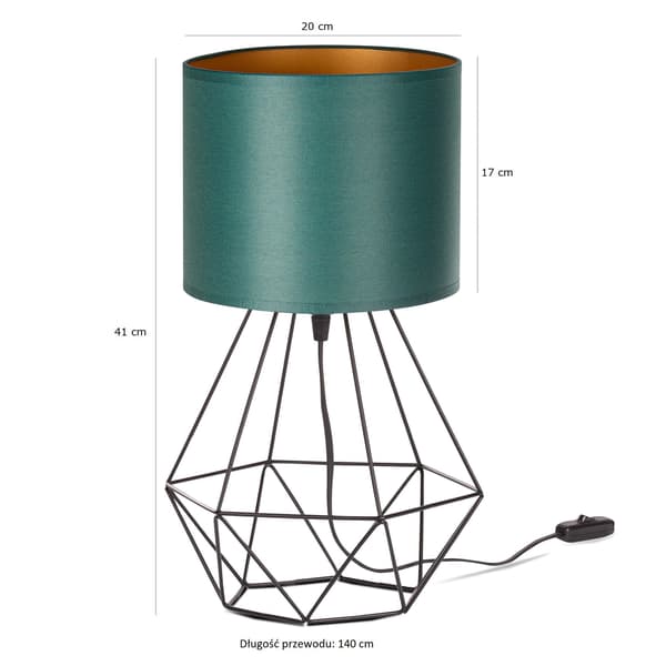 Tornado ASB-lampa grön-guld