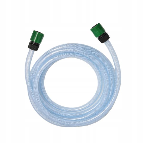 Inloppsslang 10m 1/2" - Sugslang för högtryckstvättar | Transparent PVC | 21 bar | 2 snabbkopplingar
