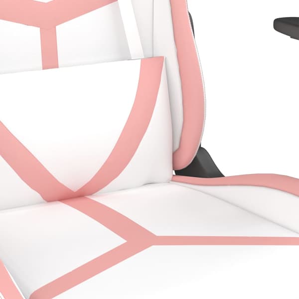 vidaXL Gamingstol, vit och rosa, konstläder