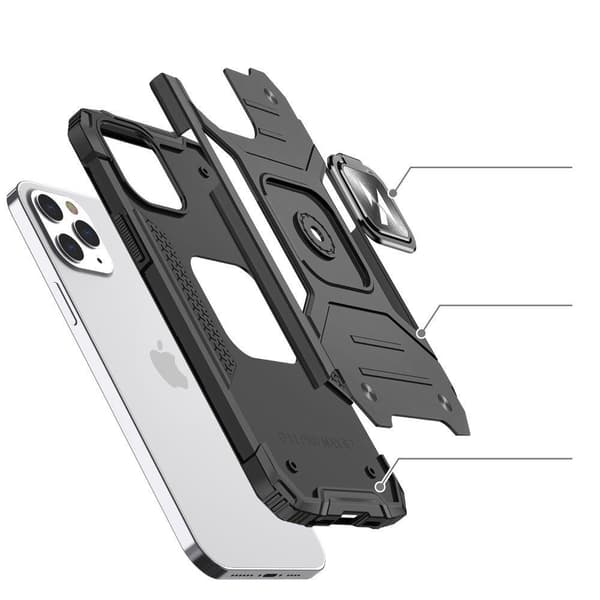 Armored-skal + magnetisk hållare iPhone 13 mini Ring Armor blå