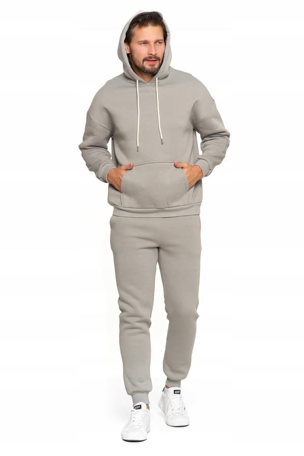 Moraj herrkapuzenpullover överdriven bomull varm 3XL grå
