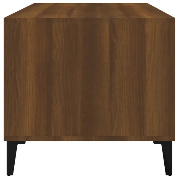 vidaXL sofabord brunt egetræ 90x49x45 cm træbaseret materiale
