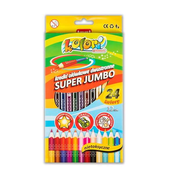 PREMIUM JUMBO TRIANGULÄRA FÄRGPENNOR 24