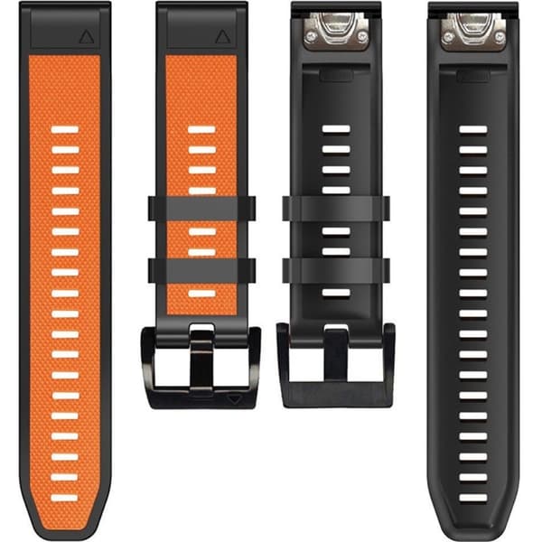 Quickfit Silikonerem 26mm til Garmin, Orange / Sort