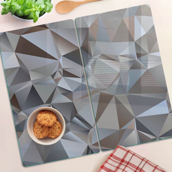 Glas Snack Serveringsbrætter Abstrakte Trekanter 2x30x52 cm