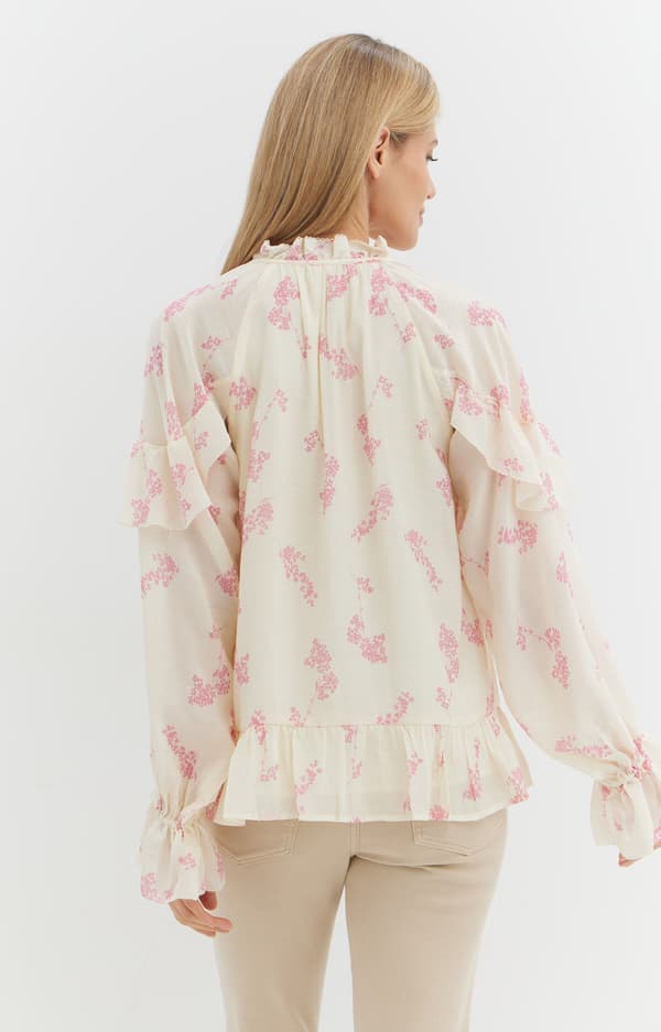 Blommig volangblus S