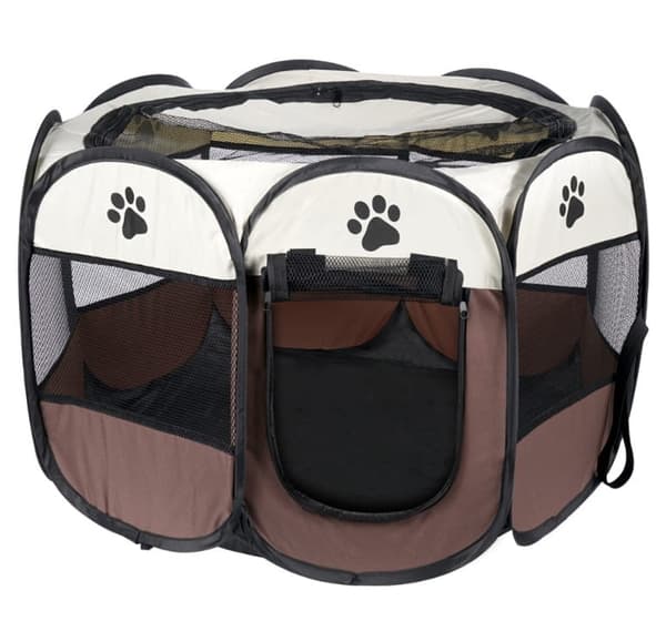 Hunde-/kattegård 74x74x43cm - brun