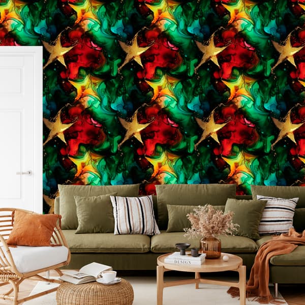 Mustetapetti musta, pullonvihreä, viininpunainen ja punainen 50x1000 cm