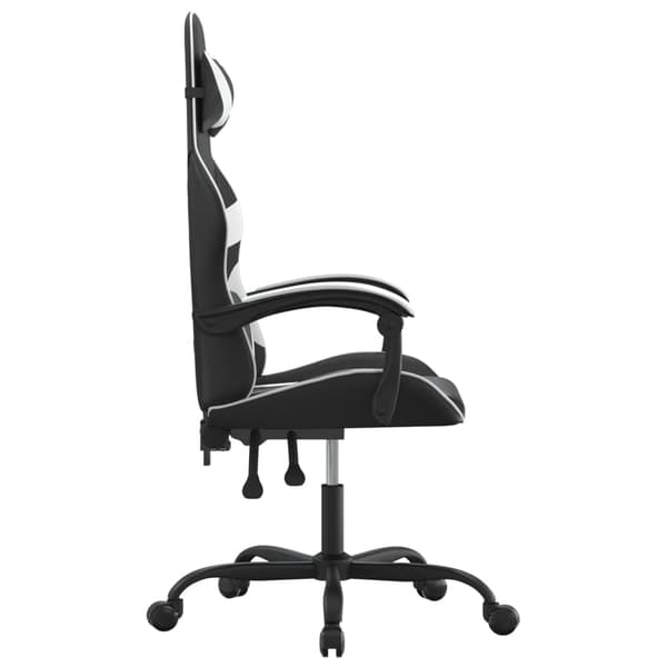 vidaXL gamingstol, sort og hvid, kunstlæder