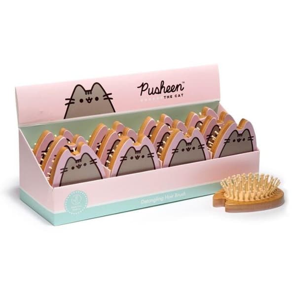 Pusheen bambus hårbørste