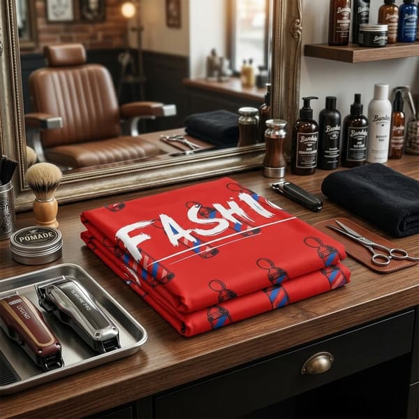 Barbermantel för en stor hårsalong