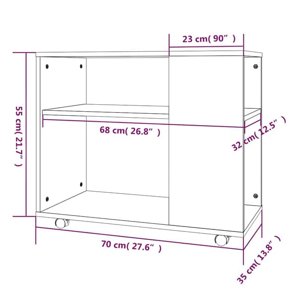 vidaXL sidebord røget eg 70x35x55 cm