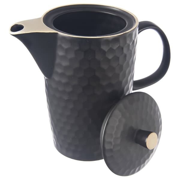 Sort keramisk kande til kaffe og te TEA TIME 1,3 liter