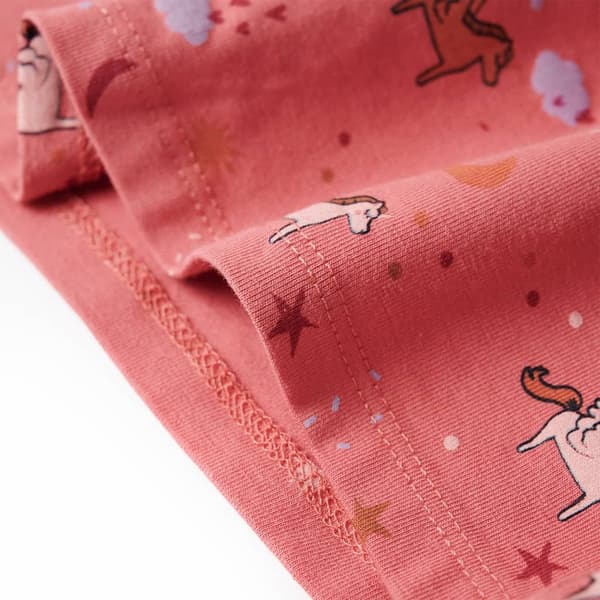 Børne pyjamas med lange ærmer, lyserød, 128