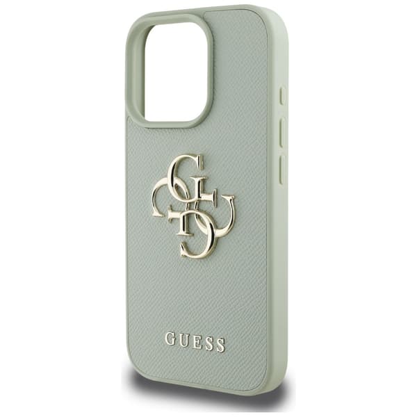 Guess Grained Big 4G Logo Small Classic Logo cover til iPhone 16 Pro grøn