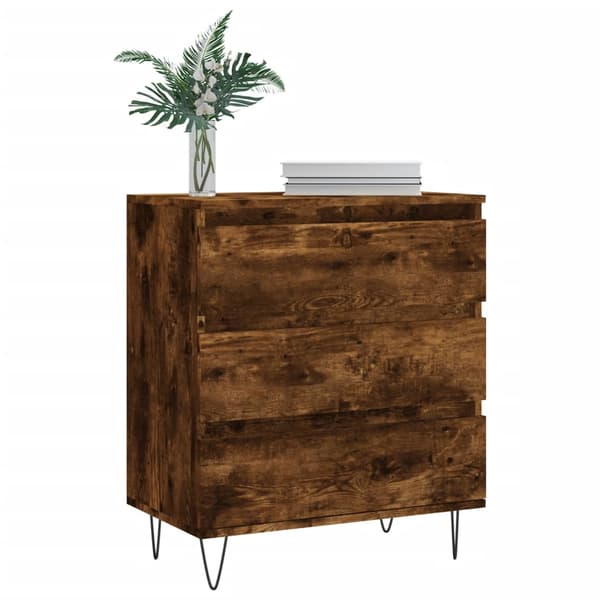vidaXL kommode, røget eg, 60x35x70 cm, træbaseret materiale