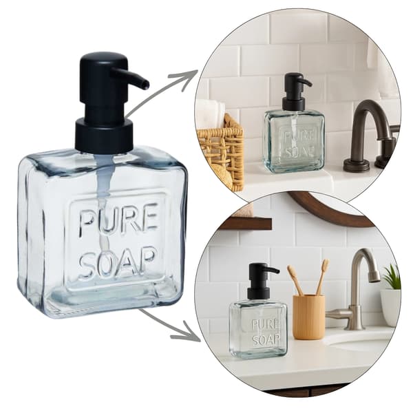 Transparent sort sæbedispenser 250 ml