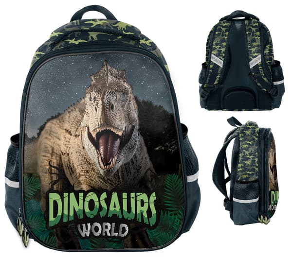 Dinosaurskolerygsæk til dreng