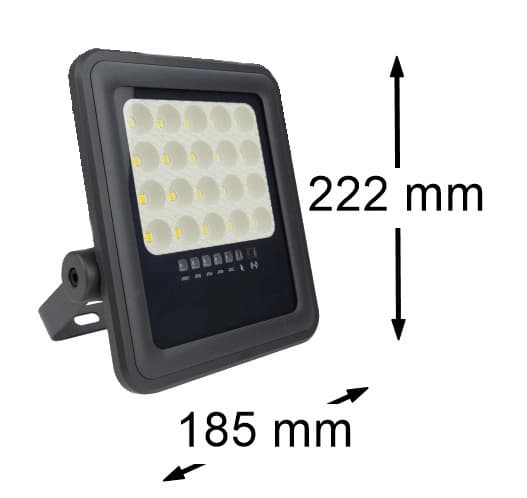 Udendørs halogen LED-projektør 50W med solpanel og skumringssensor