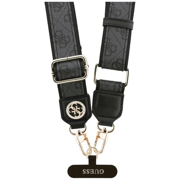Guess Universal CBDY 4G Tether Patch Strass Metalllogotyp Svart Snodd