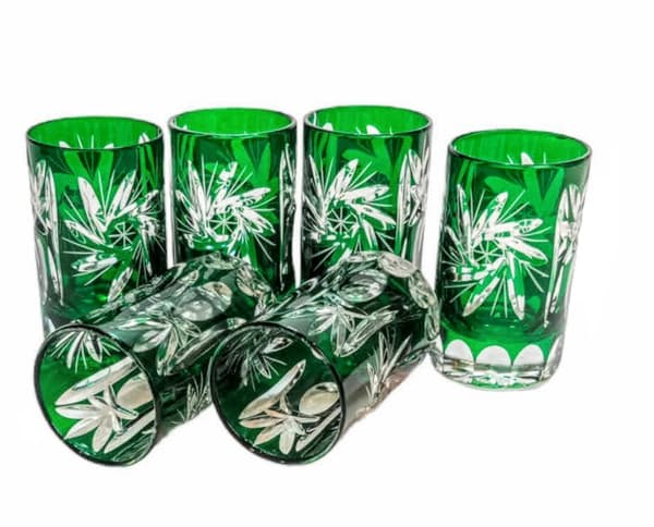 Smaragdkrystal vodkaglas 30ml Olive Grinder